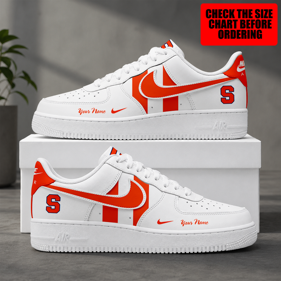 Limited Edition – New Customized NCAA Syracuse Orange Strappy Air Force 1 Shoes