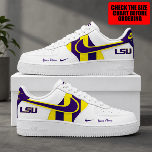 Limited Edition – New Customized NCAA Lsu Tigers Strappy Air Force 1 Shoes