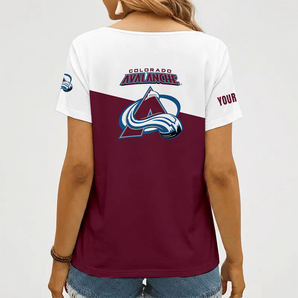 Limited Edition – Customized NHL Colorado Avalanche V-Neck Female Shirt - Image 2