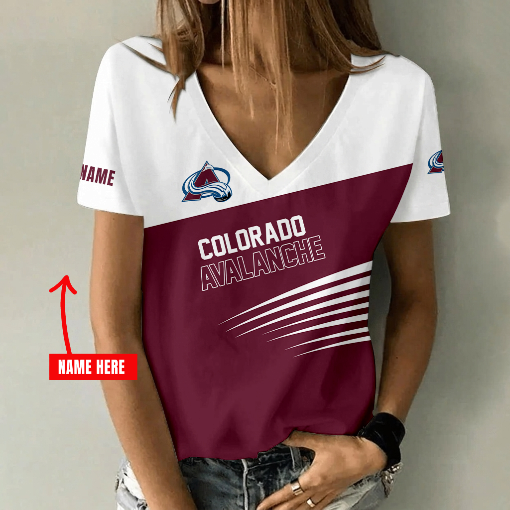 Limited Edition – Customized NHL Colorado Avalanche V-Neck Female Shirt