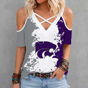 Limited Edition – Customized NCAA Kansas State Wildcats Criss Cross V-Neck Top