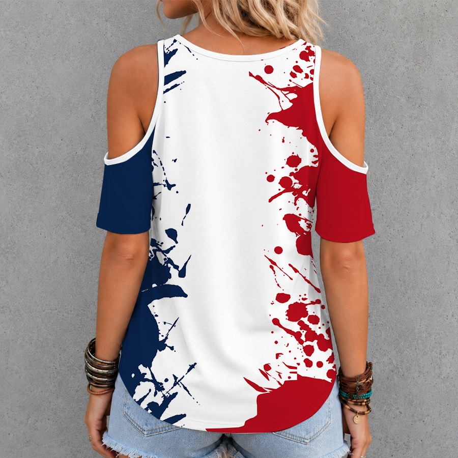 Limited Edition – Customized NCAA Liberty Flames Criss Cross V-Neck Top - Image 2