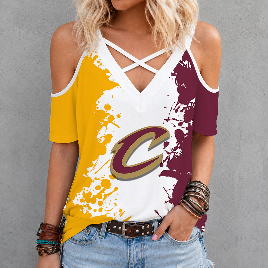 Limited Edition – Customized Nba Cleveland Cavaliers Criss Cross V-Neck Top