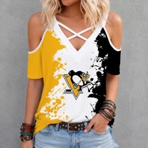 Limited Edition – Customized NHL Pittsburgh Penguins Criss Cross V-Neck Top