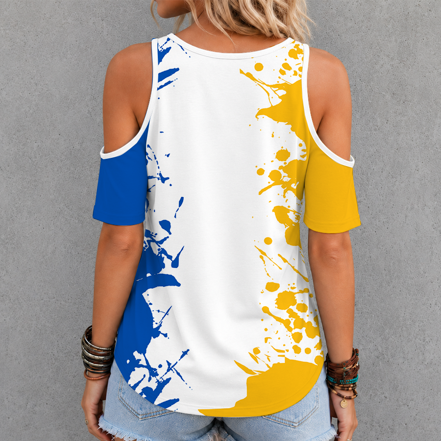 Limited Edition – Customized NHL St. Louis Blues Criss Cross V-Neck Top - Image 2