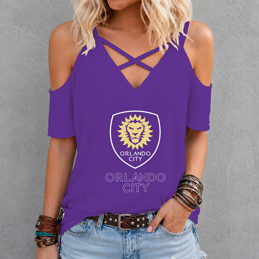 Limited Edition – Customized MLS Orlando City Sc Criss Cross V-Neck Top