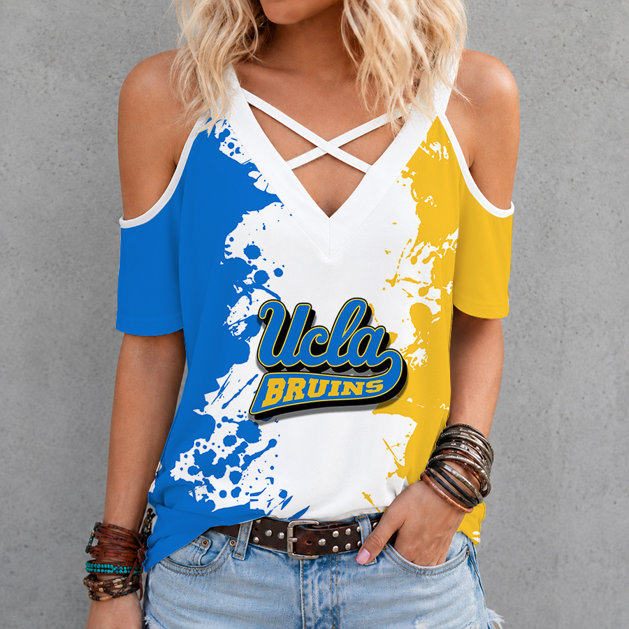 Limited Edition – Customized NCAA Ucla Bruins Criss Cross V-Neck Top