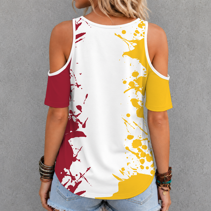 Limited Edition – Customized NCAA Usc Trojans Criss Cross V-Neck Top - Image 2