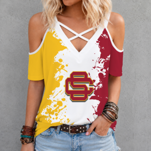 Limited Edition – Customized NCAA Usc Trojans Criss Cross V-Neck Top