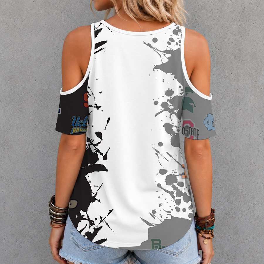 Limited Edition – New Customized NCAA All Teams Criss Cross V-Neck Top - Image 2