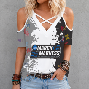 Limited Edition – New Customized NCAA All Teams Criss Cross V-Neck Top