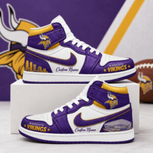 Limited Edition – Customized NFL Minnesota Vikings Air Jordan 1 Shoes
