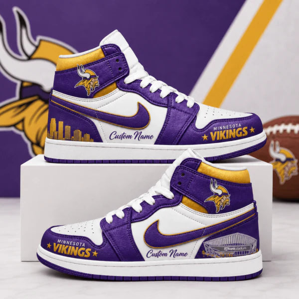 Limited Edition – Customized NFL Minnesota Vikings Air Jordan 1 Shoes