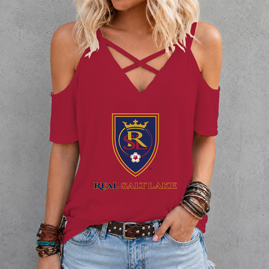 Limited Edition – Customized MLS Real Salt Lake Criss Cross V-Neck Top