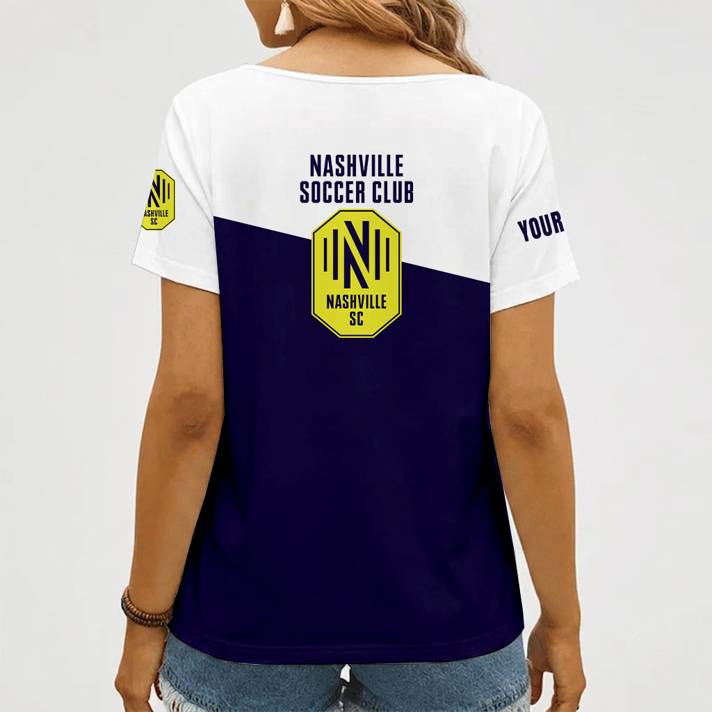 Limited Edition – Customized MLS Nashville Sc V-Neck Female Shirt - Image 2