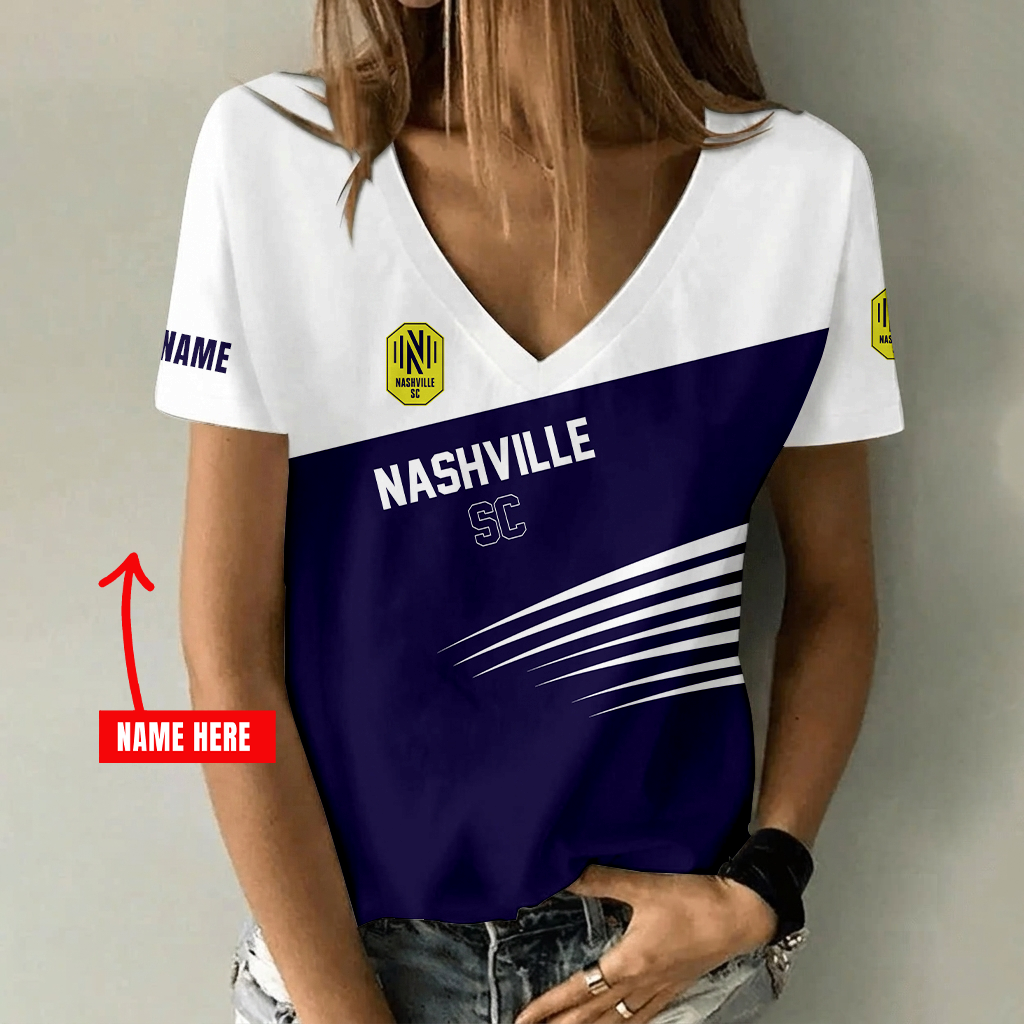 Limited Edition – Customized MLS Nashville Sc V-Neck Female Shirt