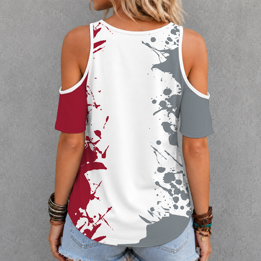 Limited Edition – Customized NCAA Alabama Crimson Tide Criss Cross V-Neck Top - Image 2