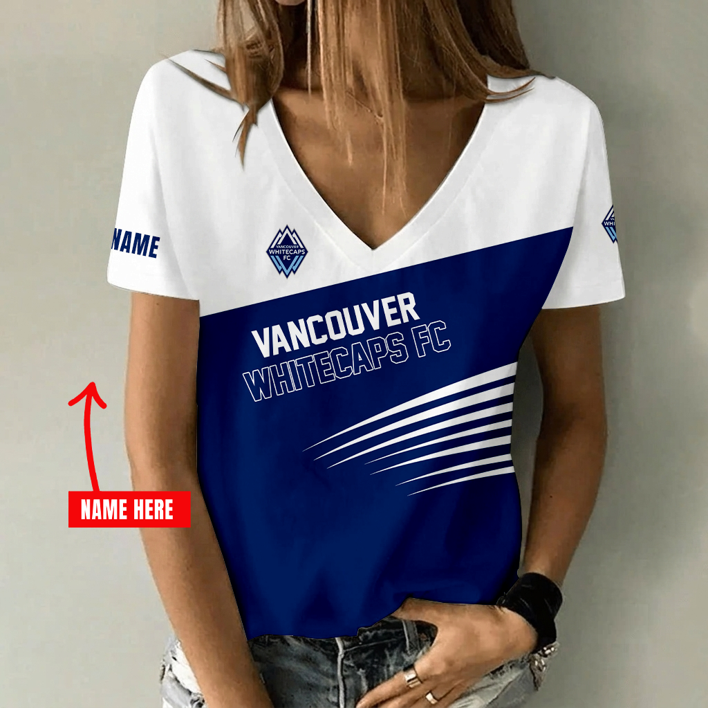 Limited Edition – Customized MLS Vancouver Whitecaps Fc V-Neck Female Shirt