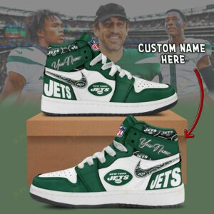 Limited Edition – Customized NFL New York Jets Air Jordan 1 Shoes