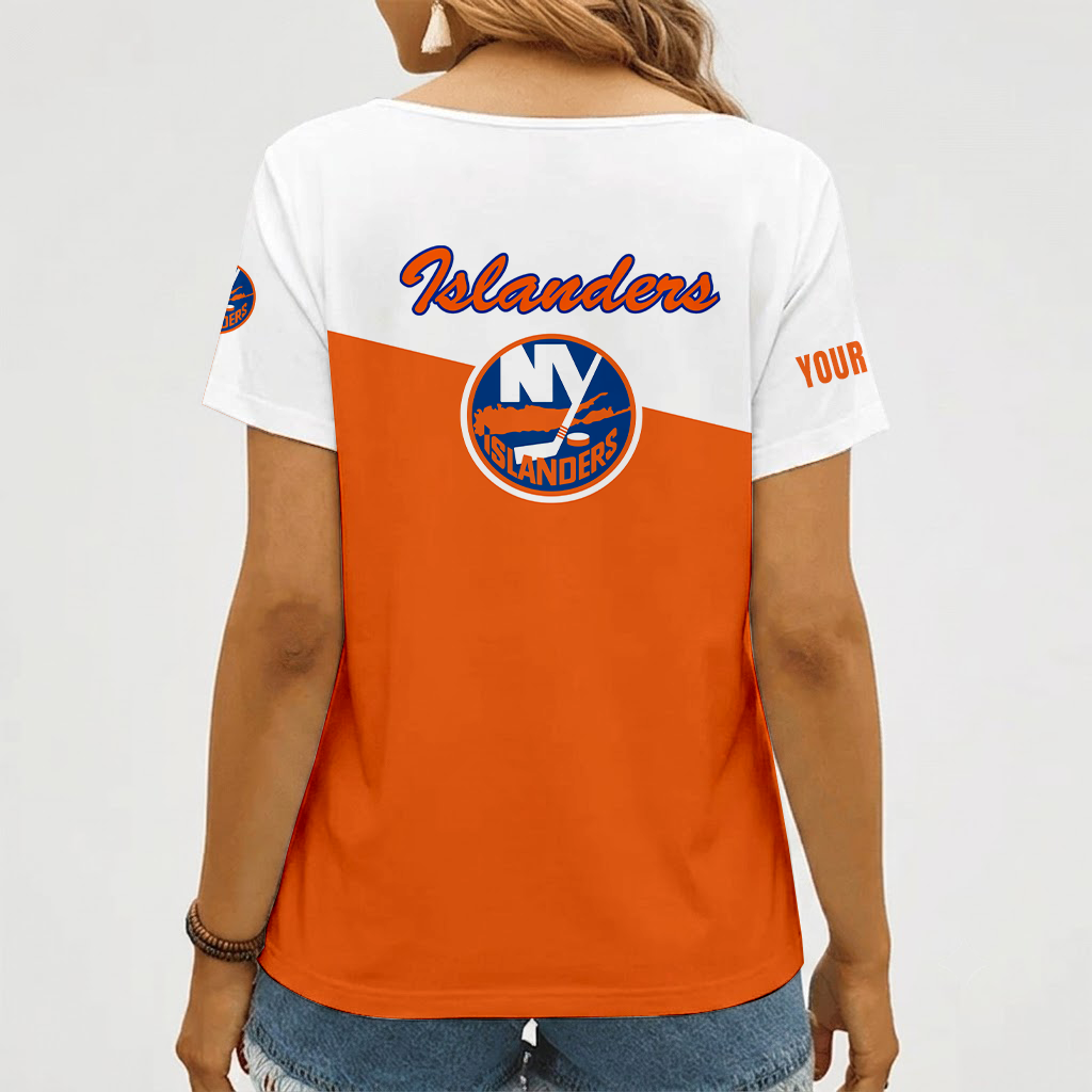 Limited Edition – Customized NHL New York Islanders V-Neck Female Shirt - Image 2