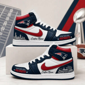 Limited Edition – Customized NFL New England Patriots Air Jordan 1 Shoes