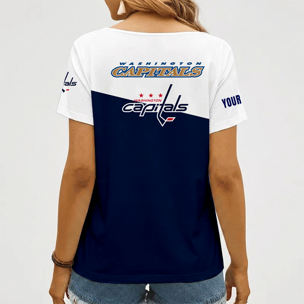 Limited Edition – Customized NHL Washington Capitals V-Neck Female Shirt - Image 2