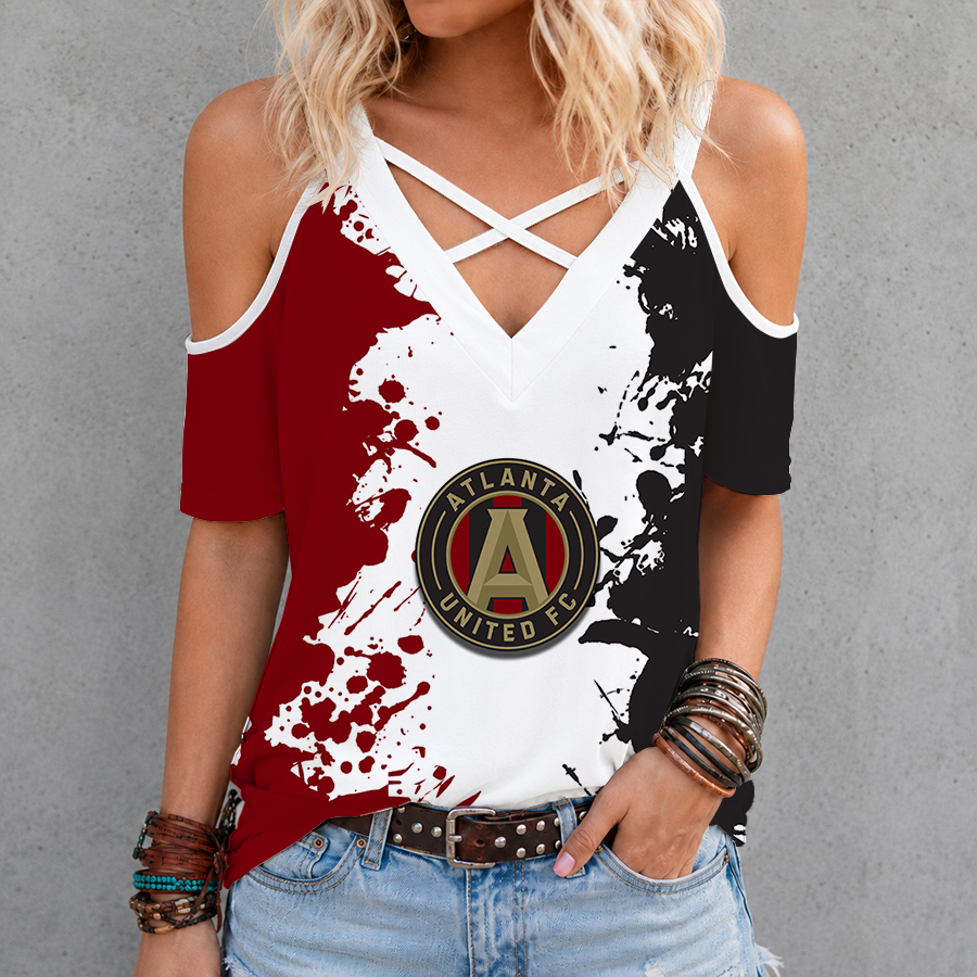 Limited Edition – Customized MLS Atlanta United Fc Criss Cross V-Neck Top