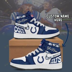 Limited Edition – Customized NFL Indianapolis Colts Air Jordan 1 Shoes