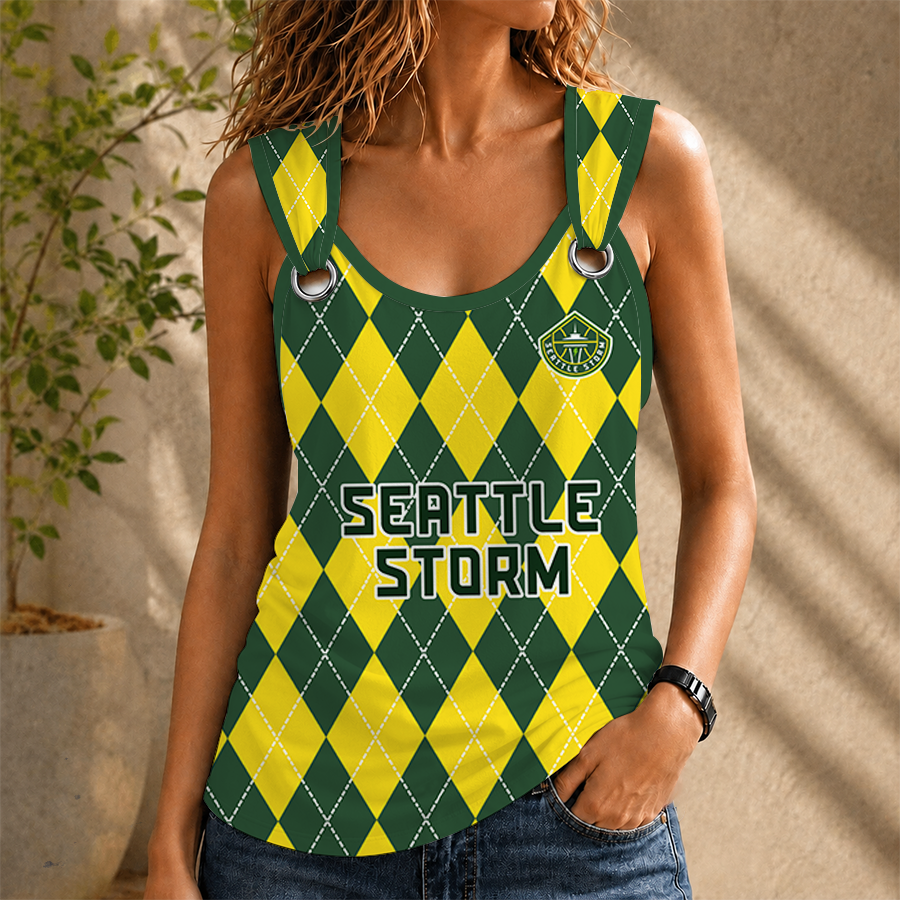 Limited Edition – Customized WNBA Seattle Storm O-Ring Shoulder Tank Top