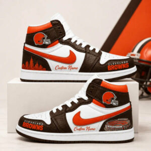 Limited Edition – Customized NFL Cleveland Browns Air Jordan 1 Shoes
