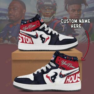 Limited Edition – Customized NFL Houston Texans Air Jordan 1 Shoes