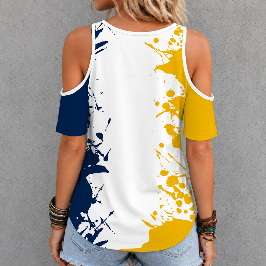 Limited Edition – New Customized NCAA Michigan Wolverines Criss Cross V-Neck Top - Image 2