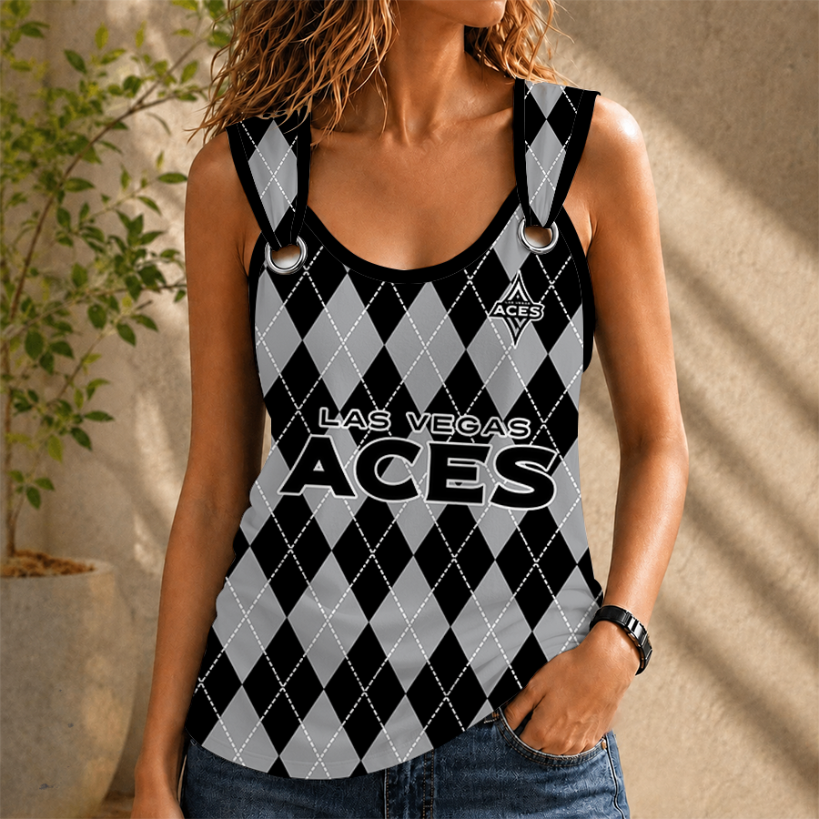 Limited Edition – Customized WNBA Las Vegas Aces O-Ring Shoulder Tank Top