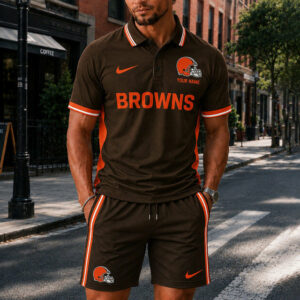 Limited Edition – Customized NFL Cleveland Browns Polo Shirt & Short Pants