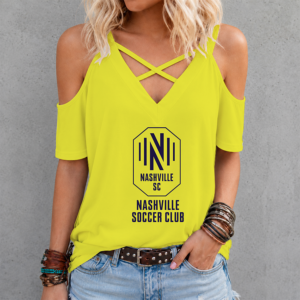 Limited Edition – Customized MLS Nashville Sc Criss Cross V-Neck Top