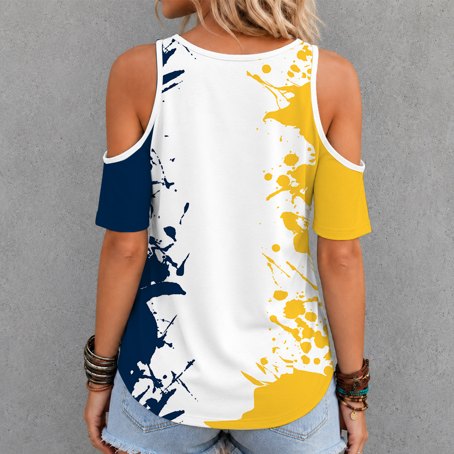 Limited Edition – Customized Nba Denver Nuggets Criss Cross V-Neck Top - Image 2