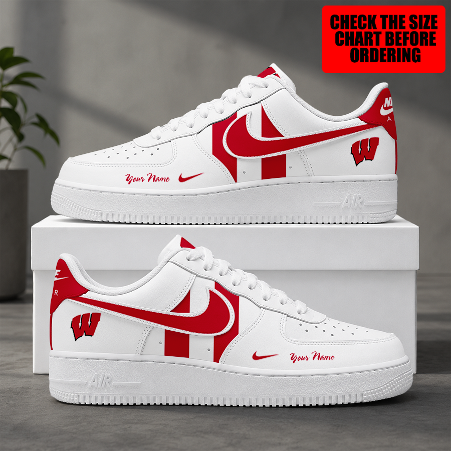 Limited Edition – Customized NCAA Wisconsin Badgers Air Force 1 Shoes