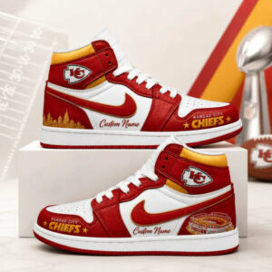 Limited Edition – Customized NFL Kansas City Chiefs Air Jordan 1 Shoes