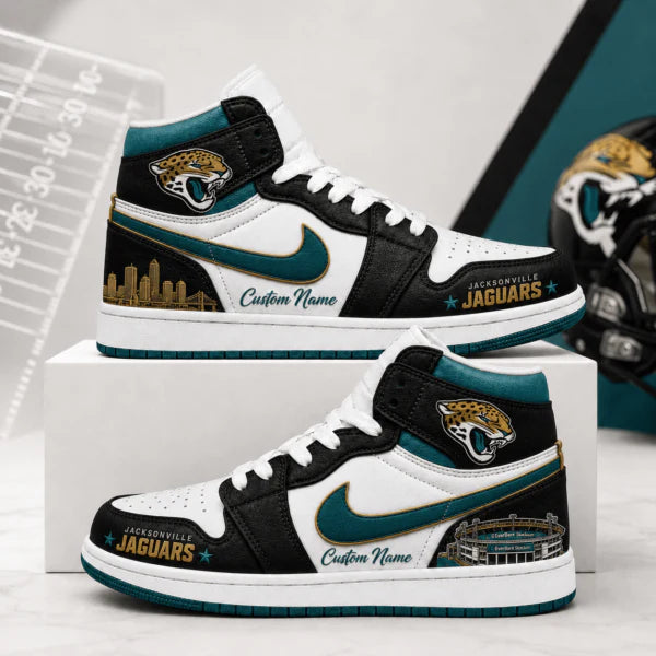 Limited Edition – Customized NFL Jacksonville Jaguars Air Jordan 1 Shoes
