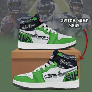Limited Edition – Customized NFL Seattle Seahawks Air Jordan 1 Shoes