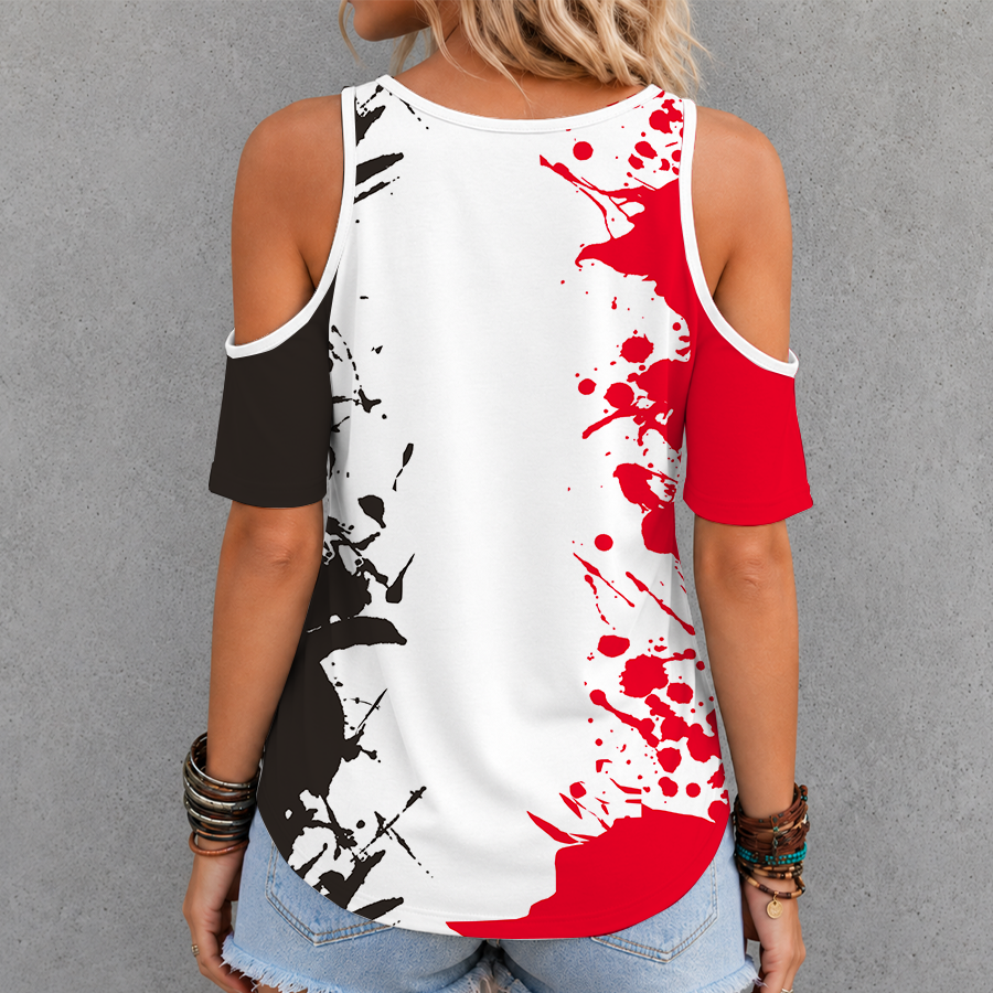Limited Edition – Customized NHL New Jersey Devils Criss Cross V-Neck Top - Image 2