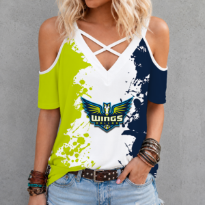 Limited Edition – Customized WNBA Dallas Wings Criss Cross V-Neck Top