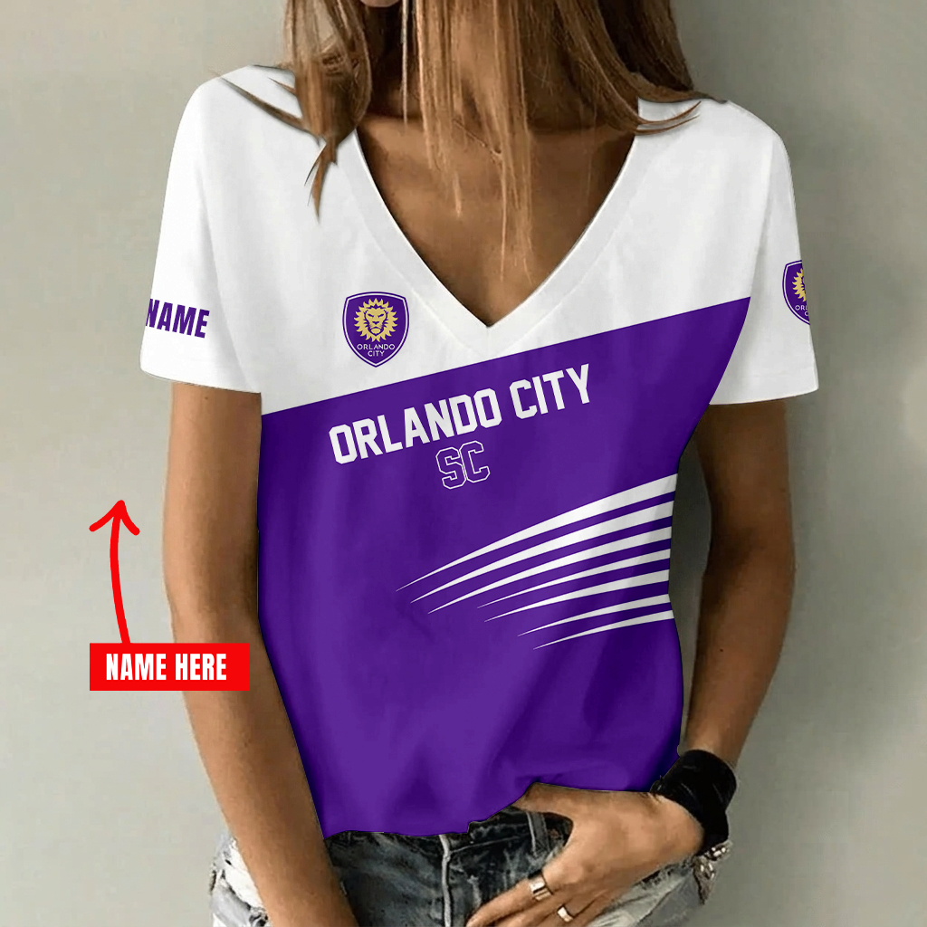 Limited Edition – Customized MLS Orlando City Sc V-Neck Female Shirt