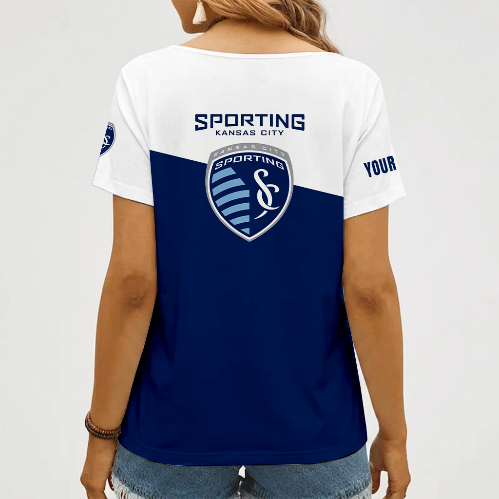 Limited Edition – Customized MLS Sporting Kansas City V-Neck Female Shirt - Image 2