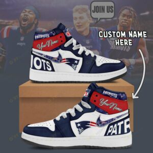 Limited Edition – Customized NFL New England Patriots Air Jordan 1 Shoes