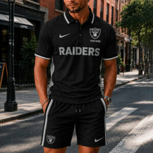 Limited Edition – Customized NFL Las Vegas Raiders Polo Shirt & Short Pants