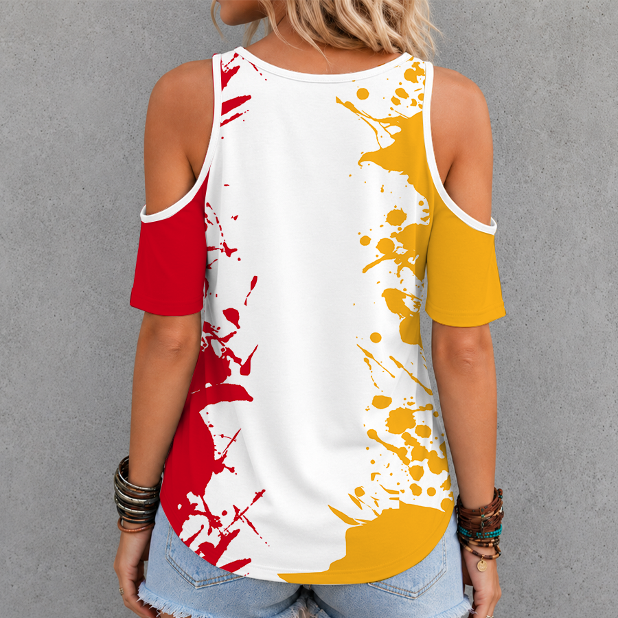 Limited Edition – Customized NHL Calgary Flames Criss Cross V-Neck Top - Image 2