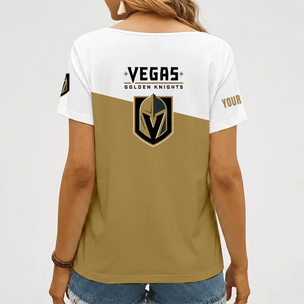 Limited Edition – Customized NHL Vegas Golden Knights V-Neck Female Shirt - Image 2