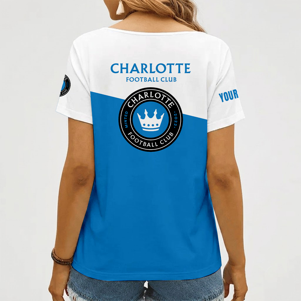 Limited Edition – Customized MLS Charlotte Fc V-Neck Female Shirt - Image 2