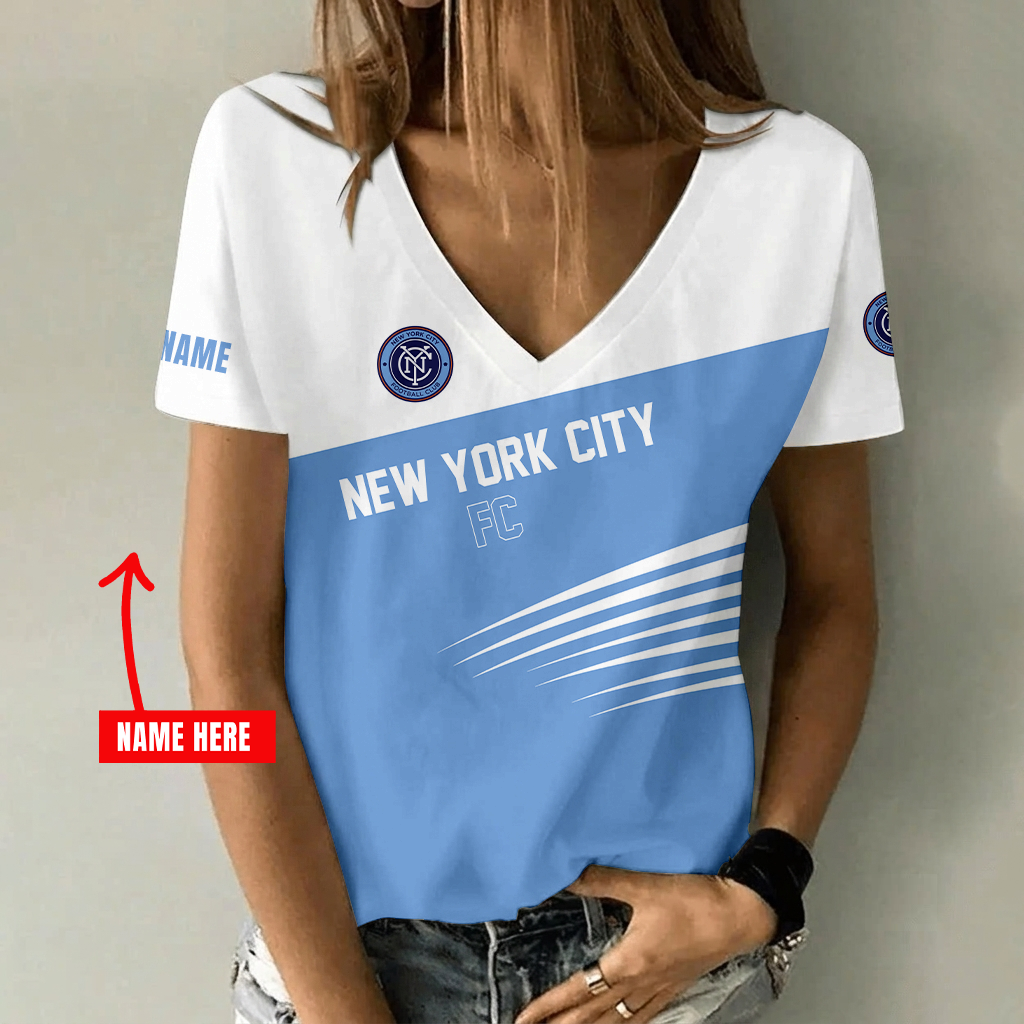 Limited Edition – Customized MLS New York City Fc V-Neck Female Shirt